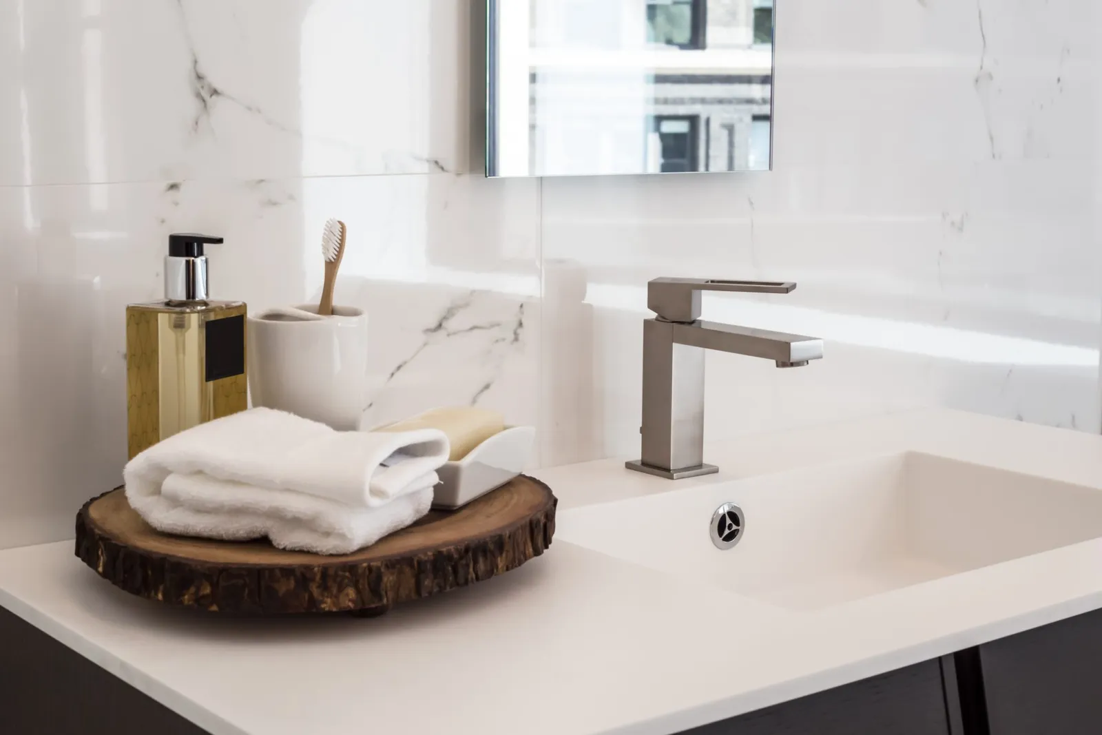 Clean contemporary bathroom sink image